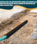 68 Inch Long Sediment Filter Sock With Drawstring Lengthening Design For Oil And Contaminant Dewatering in a construction site
