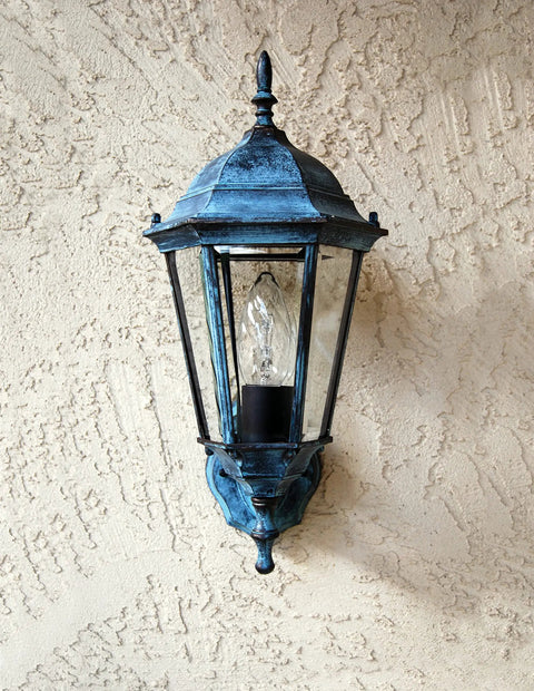 Antique wall lantern with Bronze Metal Effects Water Based Reactive Modified Acrylic Paint With Real Copper And Zinc Particles Delivers Natural Rust Finish Over Time 1 Gallon Low VOC Nonflammable Dope Metallic Look For Furniture And Art Projects