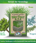 Bio Turf All Natural Lawn Fertilizer For Grass And Ornamentals, 8-3-5 NPK Granular Formula, OMRI Listed Organic Lawn Food, 4 Lb Box
