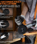 No Nonsense 4-1/2 Inch Angle Grinder 7 Amp 12000 Rpm Built Tough demonstrating fast installation process with tool-free operation.