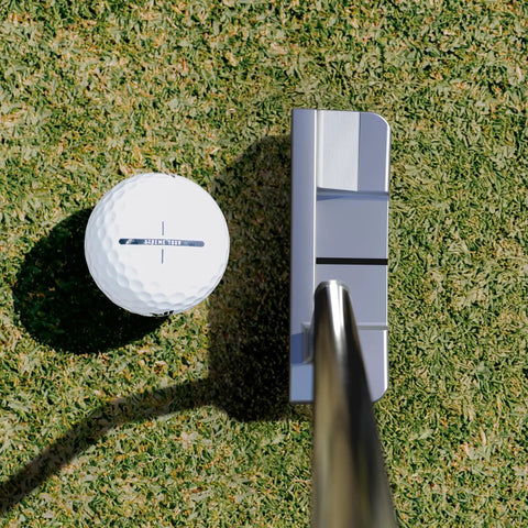 Hellcat ZT Putter with Zero Torque design keeps face square 34 inch right handed next to golf ball on green