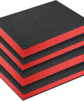 Kickass Polyethylene Foam Case Inserts 16 By 12 Inch Snug Fit Shock Absorbent Padding For Toolboxes And Camera Gear Red Black stacked foam sheets.