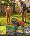 Heavy Duty Leaf Rake For Lawns With Back Saving Long Handle 65 Inch Gardening Rake With 18.5 Inch Wide Head And 25 Tines