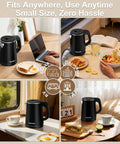 Ultra Portable 0.8L Electric Kettle With Stainless Steel Build, 800W Quick Boil, ideal for home, office, dorms, and travel
