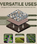 Illustration showing natural organic paper mulch ground cover mat for veggie gardens black 3 by 300 feet easy weed control.