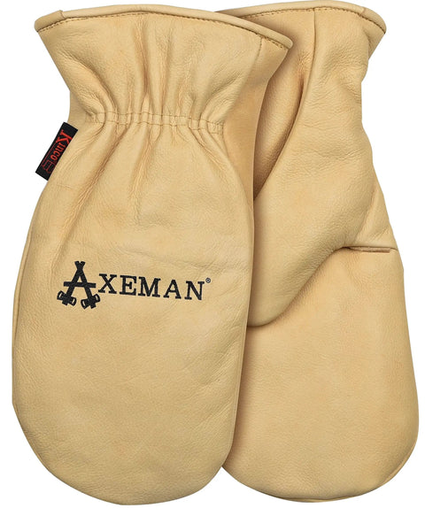Heavy Duty Full Grain Cowhide Cold Weather Mittens Built Dang Tough With Heat Keep Thermal Insulation and Easy Pull On Cuff.