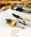 Legit Strong 5V 30mm Stroke Mini Reciprocating Linear Actuator on workspace with toys and components for DIY projects.