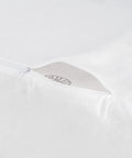 Close-up of Standard No Worries Zip Wedge Pillow Cover made with a comfy cotton polyester blend, featuring a zip for easy use.