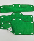Green Velvet Terry Sweatband For Hard Hats Snap On Liner Washable Keeps Sweat Dry Soft Absorbent 6 Pack displayed