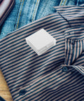 Slick Invisible Collar Stays For Men Dress Shirts Lightweight Adhesive PVC Collar Supports in case on striped shirt.
