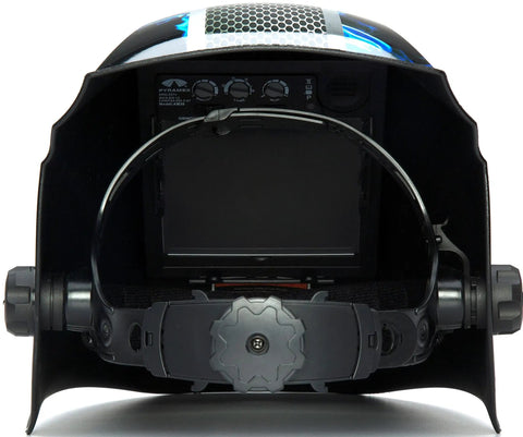 Front view of Wham 3030FM Auto Darkening Welding Helmet With Pivot Headgear Built Tough For All Day Comfort Nylon Build