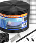 Premium Heavy Duty Solar Panel Critter Guard 8 Foot By 100 Feet with clips and accessories for bird protection.