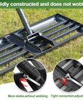 Heavy Duty Lawn Leveling Rake With 30 Inch Blade And Adjustable Handle For Easy Yard Dirt Grading, Steel Construction