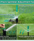 All In One Sprinkler Head Tools Kit Eight Pack Compatibility Wrenches For Rain Bird 5000 And Hunter MP PGP Spray Heads Including Pull Up Tool And Rotor Adjusters