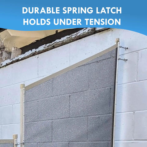 Durable spring latch securing mesh safety fence for Hella Sturdy Pool Fence Wall Mount Kit For Inground Swimming Pools.