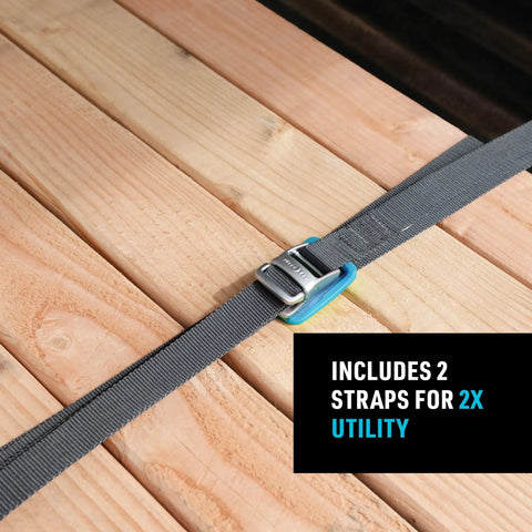 CamJam Tie Down Straps Pack of 2, Heavy Duty 6 Ft Luggage and Gear Straps with cam buckle securing wooden load