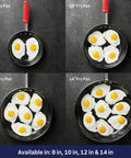 Heavy Duty 12 Inch Nonstick Frying Pan With Slick Release Coating Built Like A Tank For Family Portions And Fast Weeknight Grub No Sweat Cooking Or Cleanup with eggs.