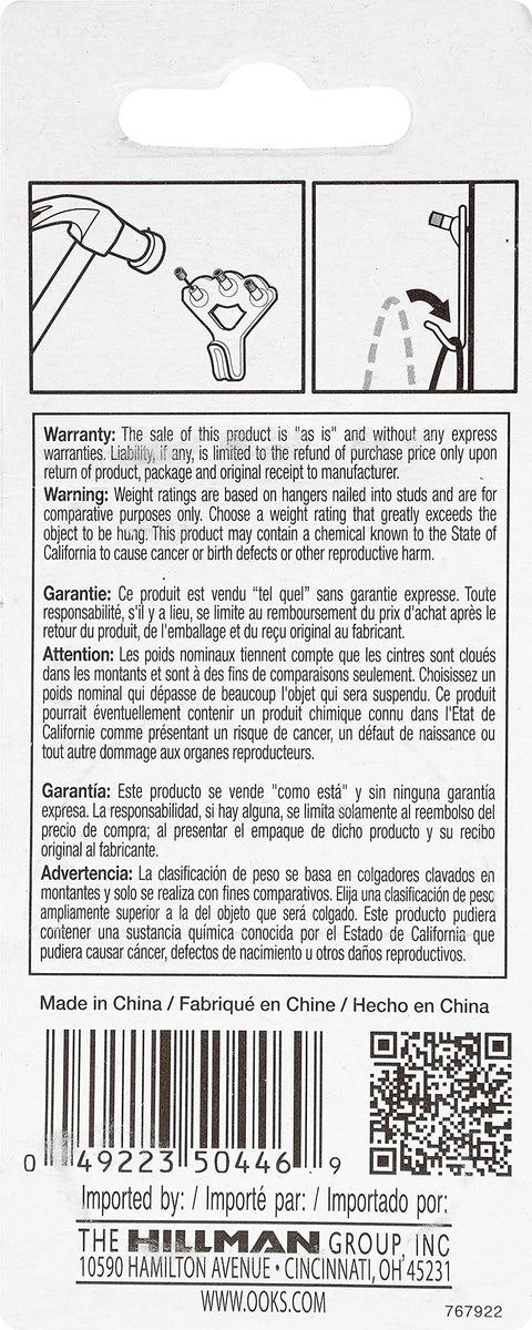 Instructions and warranty details for Top Shelf Heavy Duty Picture Hanger Brass Finish Holds 100 Lbs Reinforced Elbow Built Like A Tank.