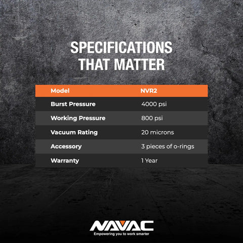 Specifications of Valve Core Removal Tool For HVAC Quick Recovery And Evacuation, R-410A Vacuum Rated To Twenty Microns.