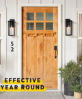 Front door with Clear Water Based Spar Urethane for Outdoor Wood Surfaces, Semi Gloss, 1 Gallon finish, showcasing durability.