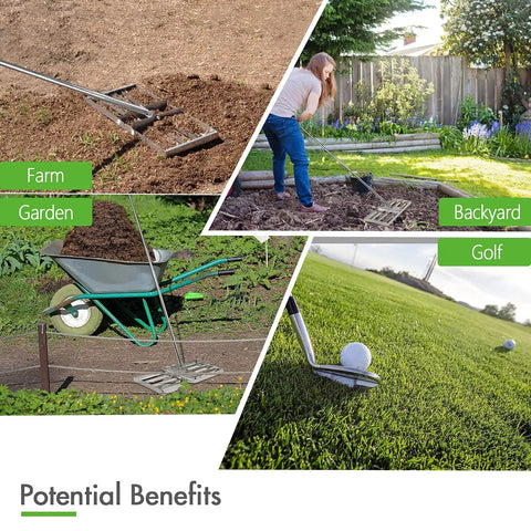 Effortless Lawn Leveler Tool For Fast Ground Leveling Stainless Steel Yard Rake With Durable Handle used in various settings