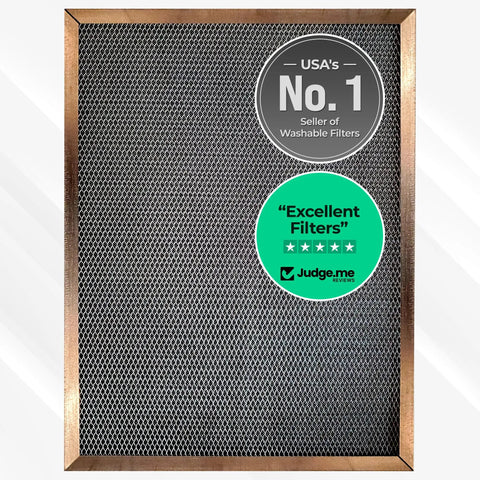 17 1/2 X 21 X 1 Electrostatic Washable Furnace Air Filter Permanent Reusable Silver Frame view with awards for quality.