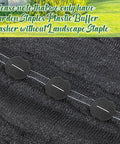 Close-up of 200 Pcs Landscape Staple Gasket Washers for Weed Barrier Fabric Lawn And Garden Yard Tents Black Sized At About Two Point Seven Six By Two Point Five Six Inches With Center Hole For Universal Fit Weatherproof Outdoor Use.