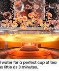 Electric Kettle With Tea Infuser 1L Compact 1500W Fast Boil Auto Shut Off No Fuss Boil Dry Protection Removable Lid Easy Clean Stainless Steel Filter BPA Free Small Kitchen Tool boiling water