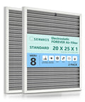 Heavy Duty Two Pack Washable Air Filters Built To Rock Your Furnace And Ac Setup While Kicking Pet Dander To The Curb With Easy No Sweat Cleanup And Lifelong Merv Eight Protection, featuring standard size 19.75 x 24.65 x 0.82 inches.
