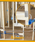 Heavy Duty Nail Plate Shield For Wood Studs, 16-Gauge Steel, 1.5 x 2.5 Inches, installed on wood studs, protecting wiring