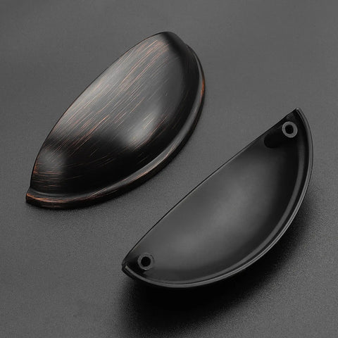 Kick Up Your Kitchen Game With These Sleek 3 Inch Cup Pulls Offering Snappy Grip Heavy Duty Hardware And A Durable Oil Rubbed Bronze Finish 6 Pack Premium Quality showing an oil rubbed bronze cup pull.