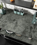 Big Roll Industrial Concrete Peel And Stick Wallpaper 32 By 354 Inches Self Adhesive Cement Look Matte Vinyl on counter