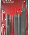8 Piece Assorted File Set With Interchangeable Plastic Handles For Woodworking And Metalworking Hardened Alloy Steel Construction
