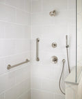 18 Inch Stainless Grab Bar For Shower And Bathroom, Heavy Duty Zinc Posts, Easy Install Safety Rail on tiled wall