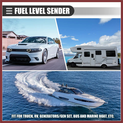 Built Tough Heavy Duty Universal Marine Fuel Sending Unit Top Shelf Float Gauge Sensor For Gas And Diesel Tanks Stainless Steel 9 5 Inch Anti Corrosion Sender Compatible With RV Truck And Boat on white car, RV, and boat.