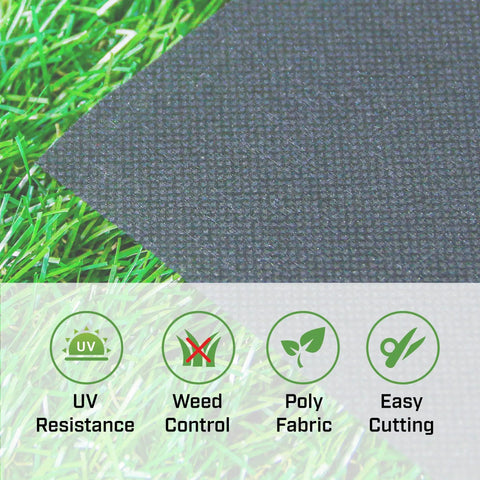 Close-up of No Nonsense Weed Barrier Landscape Fabric, 70Gsm PP, UV Resistant And Breathable, on grass, showing texture.
