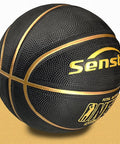 Outdoor And Indoor Rubber Basketball With Pump Official Size 7 29.5 Inch Ball Black And Gold High Grip Durable and Wear Resistant