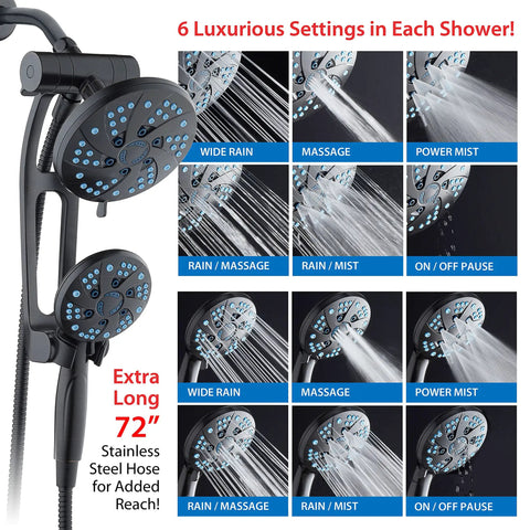 Dope Spa Station High Pressure Rainfall And Handheld Shower Head Combo With Three Way Spray, 48 Modes, Bronze Finish