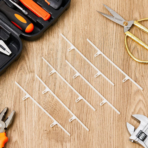 20 Pack Window Blind Repair Sliders And Shutter Connector Pins With 3.25 Inch Center Spacing heavy duty sliders on wooden surface.