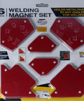 magnetic welding holder kit six-piece set for precise angle welding with strong 25 lb magnets for 45, 90, and 135 degrees