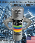 Super Lube O-Ring Silicone Lubricant - Waterproof Silicone & Rubber Seal Grease - Heat Stable Lubricant & Oxidation Protection - Food Grade H1 Grease - Clear - Bottle - 4 oz (56204) graphic showing synthetic lubricant with factory background.