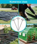 Galvanized 6 Inch Round Head Landscape Nails Tough As Nails Anti Bending Weed Barrier Stakes in garden use.