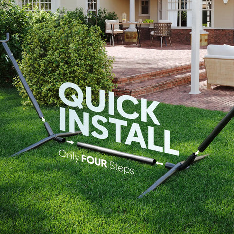 600 Lb Hammock With Stand For Outdoor Or Indoor Use 2 To 3 Person Portable Hammock With Side Storage Quick Install Frame
