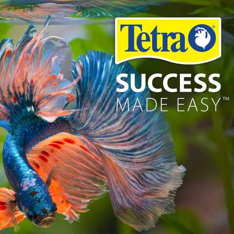 Straight Up Slick Aquarium Water Test Kit With Seven In One Fast Strips For Freshwater Saltwater Tanks measuring colorful betta fish underwater.