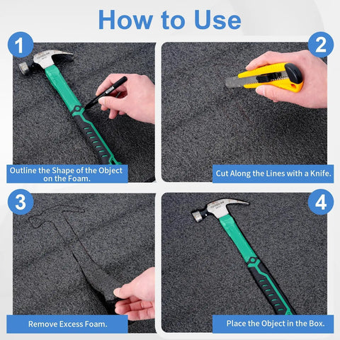 How to use Top Shelf Polyethylene Foam Sheets 3 Pack Case Inserts For Moving And Storage with hammer and knife