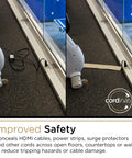 6Ft Floor Cord Cover Cable Protector For Open Floors Hide Extension Cords And Prevent Trips No Snag Trip Proof Heavy Duty Cord Hider in use
