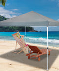 12x12 Canopy Replacement Top For Pop Up Shade Heavy Duty PU Coated 150D Oxford Fabric Gray Cover on a beach