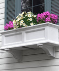 White Fairfield And Cape Cod Window Box Decorative Brackets Two Pack Built To Last In 100 Percent Polyethylene Resin for outdoor use