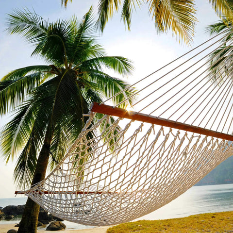 13 Ft Double Cotton Rope Hammock For 2 450 Lb Capacity Free Extension Chains And Tree Hooks Hand Woven Traditional Style