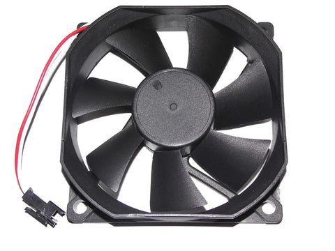 Keep Your Cellar Fresh With This Straight Up Reliable 90 Millimeter 12 Volt Dc Cooling Fan with black blades and dual wire airflow.